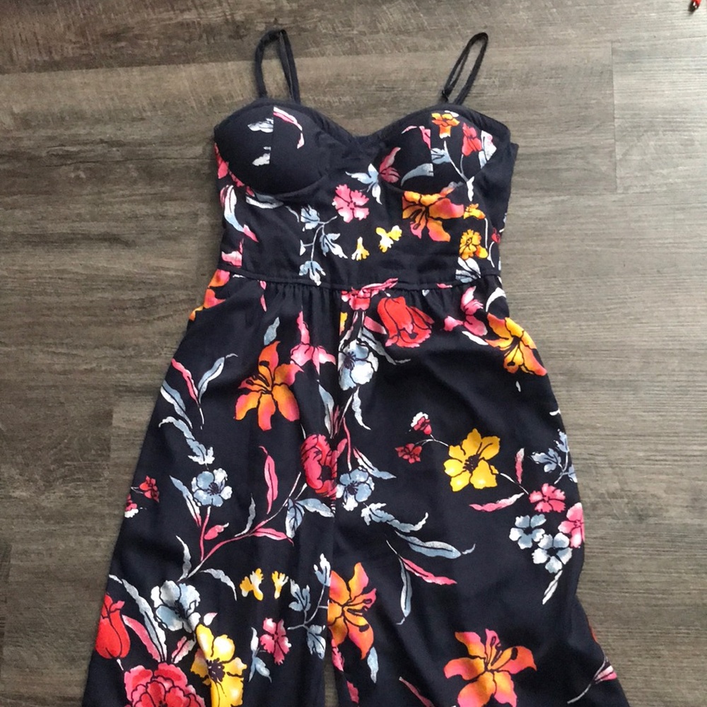 Floral navy jumpsuit